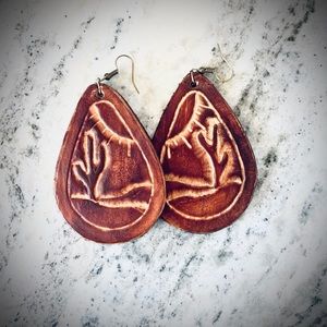 Handmade Tooled Leather Earrings